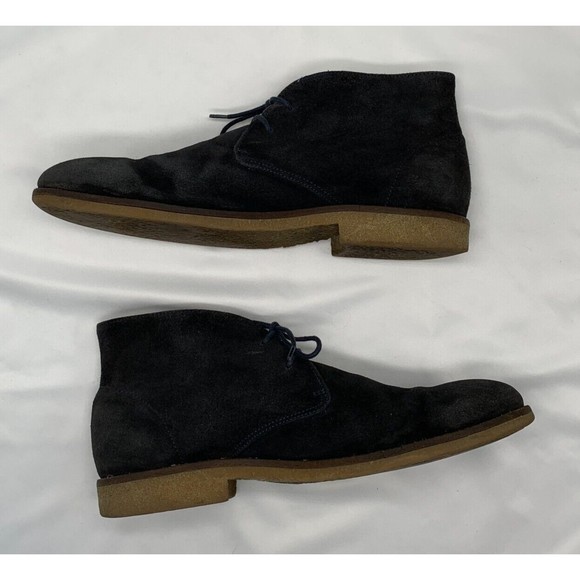 Black Suede Chukka Desert Ankle Boots - Lace Up Booties RN-140398 - Men'… - Picture 4 of 7
